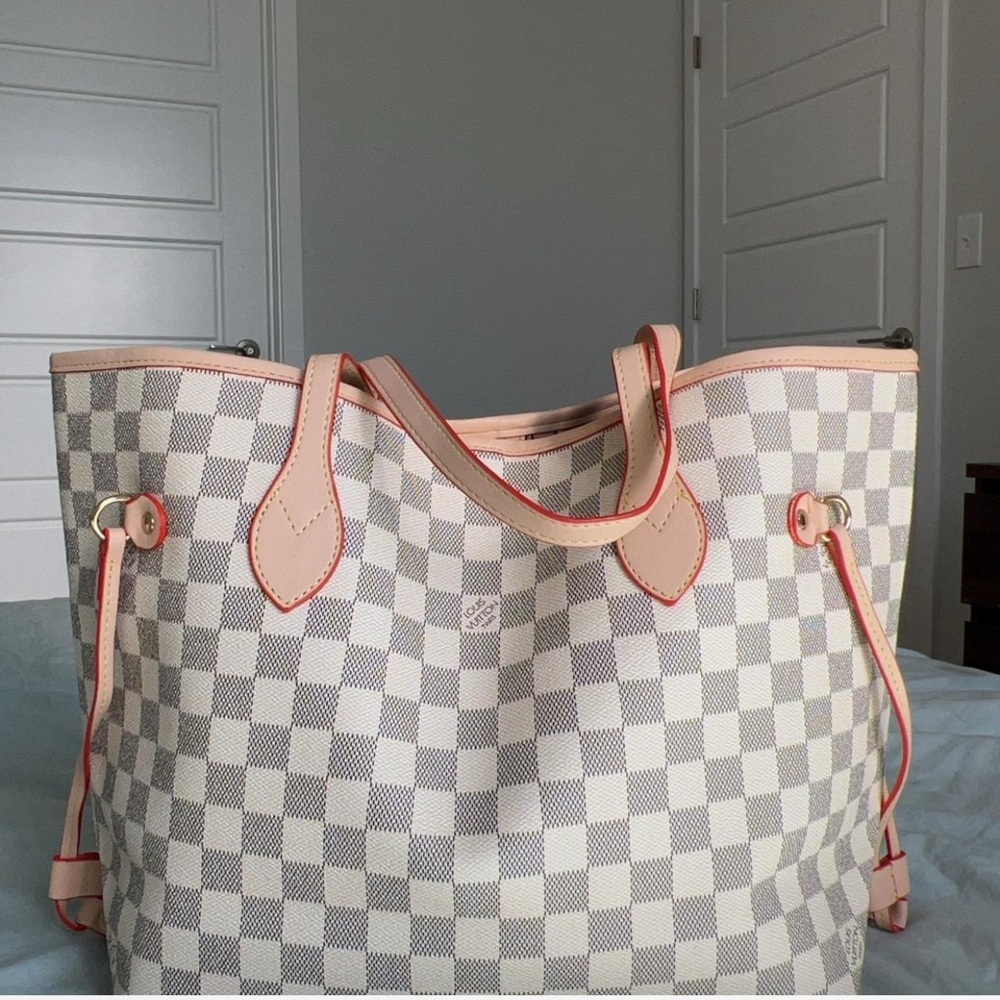 Checkered Tote Bag - Cream and Tan